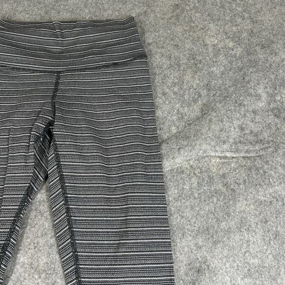 Lululemon Leggings Women’s 4 High Times Textured Striped Pant Black White - Picture 2 of 7